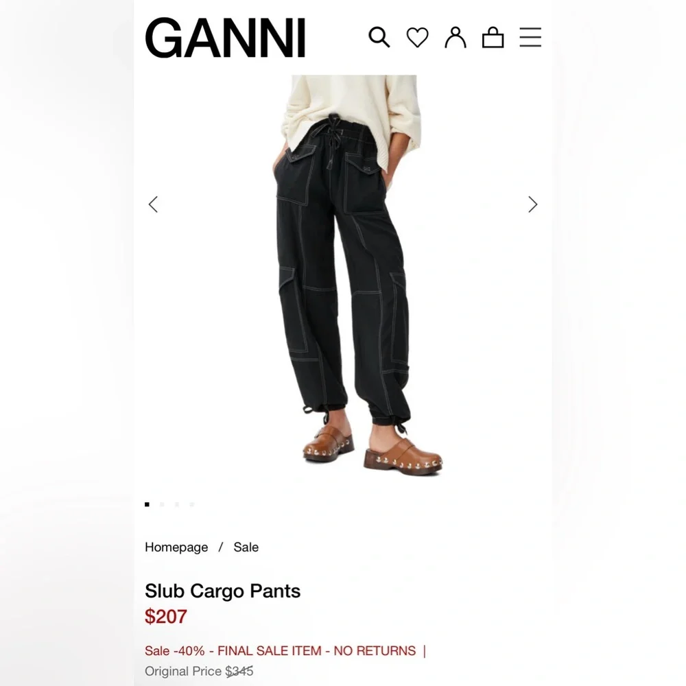 Ganni Slub Cargo Pants - Picture 2 of 10